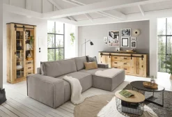 OTTO home Ecksofa »SHERWOOD Cord L-Form, 267 cm - OTTO. Verlässliche Qualität.« Schlaffunktion mit Bettkasten (210x136 cm), Cord, Vintage, Samtvelours