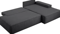 OTTO home Ecksofa »SHERWOOD CordSchlafsofa in L-Form offen (275cm)« Schlaffunktion und Bettkasten, Kedernaht, hoher Sitz- & Liegekomfort,