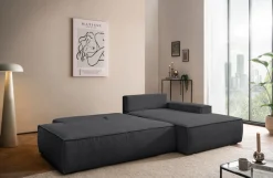 OTTO home Ecksofa »SHERWOOD CordSchlafsofa in L-Form offen (275cm)« Schlaffunktion und Bettkasten, Kedernaht, hoher Sitz- & Liegekomfort,