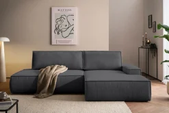 OTTO home Ecksofa »SHERWOOD CordSchlafsofa in L-Form offen (275cm)« Schlaffunktion und Bettkasten, Kedernaht, hoher Sitz- & Liegekomfort,