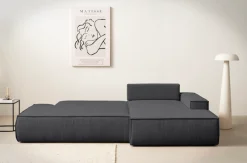 OTTO home Ecksofa »SHERWOOD CordSchlafsofa in L-Form offen (275cm)« Schlaffunktion und Bettkasten, Kedernaht, hoher Sitz- & Liegekomfort,