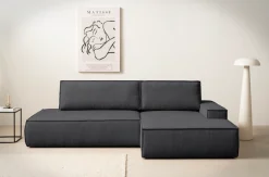 OTTO home Ecksofa »SHERWOOD CordSchlafsofa in L-Form offen (275cm)« Schlaffunktion und Bettkasten, Kedernaht, hoher Sitz- & Liegekomfort,