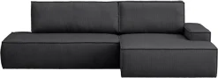 OTTO home Ecksofa »SHERWOOD CordSchlafsofa in L-Form offen (275cm)« Schlaffunktion und Bettkasten, Kedernaht, hoher Sitz- & Liegekomfort,
