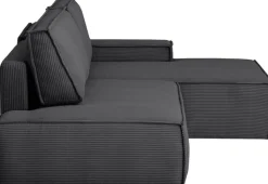 OTTO home Ecksofa »SHERWOOD CordSchlafsofa in L-Form offen (275cm)« Schlaffunktion und Bettkasten, Kedernaht, hoher Sitz- & Liegekomfort,