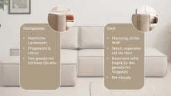 OTTO home Ecksofa »SHERWOOD LeinenoptikSchlafsofa in L-Form offen (275cm)« Schlaffunktion und Bettkasten, Kedernaht, hoher Sitz- & Liegekomfort,