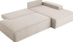 OTTO home Ecksofa »SHERWOOD LeinenoptikSchlafsofa in L-Form offen (275cm)« Schlaffunktion und Bettkasten, Kedernaht, hoher Sitz- & Liegekomfort,