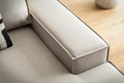OTTO home Ecksofa »SHERWOOD LeinenoptikSchlafsofa in L-Form offen (275cm)« Schlaffunktion und Bettkasten, Kedernaht, hoher Sitz- & Liegekomfort,