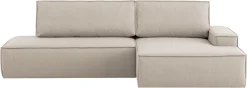 OTTO home Ecksofa »SHERWOOD LeinenoptikSchlafsofa in L-Form offen (275cm)« Schlaffunktion und Bettkasten, Kedernaht, hoher Sitz- & Liegekomfort,