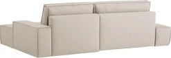 OTTO home Ecksofa »SHERWOOD LeinenoptikSchlafsofa in L-Form offen (275cm)« Schlaffunktion und Bettkasten, Kedernaht, hoher Sitz- & Liegekomfort,