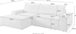 OTTO home Ecksofa »SHERWOOD Samtvelours L-Form, 267 cm - OTTO. Verlässliche Qualität.« Schlaffunktion mit Bettkasten (210x136 cm), Cord, Vintage, Samtvelours