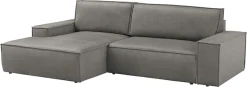 OTTO home Ecksofa »SHERWOOD Samtvelours L-Form, 267 cm - OTTO. Verlässliche Qualität.« Schlaffunktion mit Bettkasten (210x136 cm), Cord, Vintage, Samtvelours