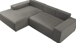 OTTO home Ecksofa »SHERWOOD Samtvelours L-Form, 267 cm - OTTO. Verlässliche Qualität.« Schlaffunktion mit Bettkasten (210x136 cm), Cord, Vintage, Samtvelours