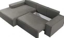 OTTO home Ecksofa »SHERWOOD Samtvelours L-Form, 267 cm - OTTO. Verlässliche Qualität.« Schlaffunktion mit Bettkasten (210x136 cm), Cord, Vintage, Samtvelours