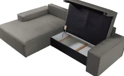 OTTO home Ecksofa »SHERWOOD Samtvelours L-Form, 267 cm - OTTO. Verlässliche Qualität.« Schlaffunktion mit Bettkasten (210x136 cm), Cord, Vintage, Samtvelours