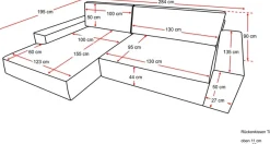 OTTO home Ecksofa »SHERWOOD XXL Leinenoptik284, Big-Sofa L-Form, tiefe Sitzfläche 95 cm« Recamiere rechts/links, als Schlafsofa stellbar, Cord u. Leinenoptik