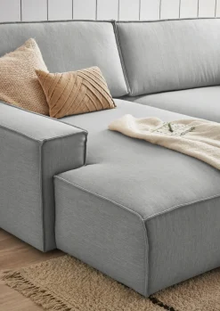 OTTO home Ecksofa »SHERWOOD XXL Leinenoptik284, Big-Sofa L-Form, tiefe Sitzfläche 95 cm« Recamiere rechts/links, als Schlafsofa stellbar, Cord u. Leinenoptik