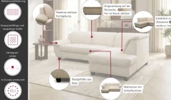 OTTO home Ecksofa »Sillkeborg 254 x 186 cm, formschönes Sofa mit dunklen Füßen« aus pflegeleichtem, weichem Luxus-Microfaser