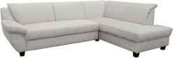 OTTO home Ecksofa »Sillkeborg 254 x 186 cm, formschönes Sofa mit dunklen Füßen« aus pflegeleichtem, weichem Luxus-Microfaser