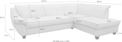 OTTO home Ecksofa »Sillkeborg 254 x 186 cm, formschönes Sofa mit dunklen Füßen« aus pflegeleichtem, weichem Luxus-Microfaser