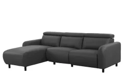 OTTO home Ecksofa »SKAANE Lederoptik, L-Form, 274 cm, manuelle/elektrische Relaxfunktion,« rundes Design, Kopfteilverstellung, Federkernpolsterung