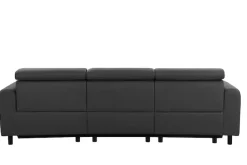 OTTO home Ecksofa »SKAANE Lederoptik, L-Form, 274 cm, manuelle/elektrische Relaxfunktion,« rundes Design, Kopfteilverstellung, Federkernpolsterung
