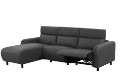 OTTO home Ecksofa »SKAANE Lederoptik, L-Form, 274 cm, manuelle/elektrische Relaxfunktion,« rundes Design, Kopfteilverstellung, Federkernpolsterung