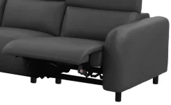 OTTO home Ecksofa »SKAANE Lederoptik, L-Form, 274 cm, manuelle/elektrische Relaxfunktion,« rundes Design, Kopfteilverstellung, Federkernpolsterung