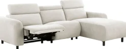 OTTO home Ecksofa »SKAANE Struktur, L-Form, 274 cm, manuelle/elektrische Relaxfunktion,« 274 cm, mit Kopfteilverstellung und man. oder elektr. Relaxfunktion