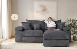 OTTO home Ecksofa »Soft&Cosy XL L-Form, B: 246 cm - OTTO. Verlässliche Qualität.« Mega-Sofa, Cord oder Chenille-Struktur, mit Federkern & 4 Zierkissen