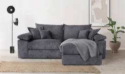 OTTO home Ecksofa »Soft&Cosy XL L-Form, B: 246 cm - OTTO. Verlässliche Qualität.« Mega-Sofa, Cord oder Chenille-Struktur, mit Federkern & 4 Zierkissen