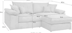 OTTO home Ecksofa »Soft&Cosy XL L-Form, B: 246 cm - OTTO. Verlässliche Qualität.« Mega-Sofa, Cord oder Chenille-Struktur, mit Federkern & 4 Zierkissen