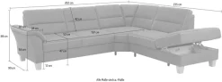 OTTO home Ecksofa »Soleo L-Form« komfortable Trapezecke mit Relaxfunktion, optional Schlaffunktion