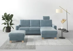 OTTO home Ecksofa »Summer L-Form« mit Recamiere, mit oder ohne Schlaffunktion und Bettkasten, Cord-Bezug
