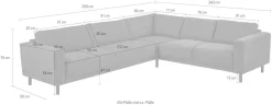 OTTO home Ecksofa »Sveeva, L-Form, B.288 cm, schwarze Metallfüße« langlebiger Webstoff, mit Wellenunterfederung, viele Farben