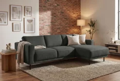 OTTO home Ecksofa »Sveeva, L-Form, B.238 cm, schwarze Metallfüße« langlebiger Webstoff, mit Wellenunterfederung, viele Farben