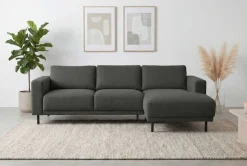 OTTO home Ecksofa »Sveeva, L-Form, B.238 cm, schwarze Metallfüße« langlebiger Webstoff, mit Wellenunterfederung, viele Farben