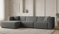 OTTO home Ecksofa »Tammie« Breite 312 cm, Webstoff fein, bodentief, mit Wellenunterfederung