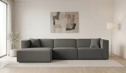 OTTO home Ecksofa »Tammie« Breite 312 cm, Webstoff fein, bodentief, mit Wellenunterfederung