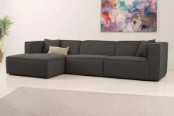 OTTO home Ecksofa »Tammie« Breite 312 cm, Webstoff fein, bodentief, mit Wellenunterfederung