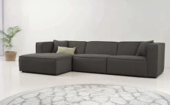 OTTO home Ecksofa »Tammie« Breite 312 cm, Webstoff fein, bodentief, mit Wellenunterfederung