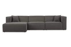 OTTO home Ecksofa »Tammie« Breite 312 cm, Webstoff fein, bodentief, mit Wellenunterfederung