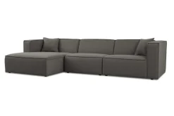 OTTO home Ecksofa »Tammie« Breite 312 cm, Webstoff fein, bodentief, mit Wellenunterfederung