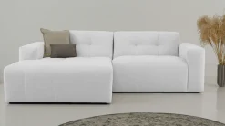 OTTO home Ecksofa »Tapley« Breite 221 cm,Boucle, Struktur fein, mit Knopfsteppung, bodentief