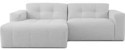 OTTO home Ecksofa »Tapley« Breite 221 cm,Boucle, Struktur fein, mit Knopfsteppung, bodentief