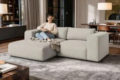 OTTO home Ecksofa »TIARRA Design-Sofa mit Ottomane recht/links bestellbar, Breite 241 cm« L-Form mit hochelastischer Schaum und Wellenunterfederung