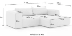 OTTO home Ecksofa »TIARRA Design-Sofa mit Ottomane recht/links bestellbar, Breite 241 cm« L-Form mit hochelastischer Schaum und Wellenunterfederung