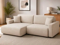 OTTO home Ecksofa »TILLIE L-Form, 229 cm - OTTO. Verlässliche Qualität.« Schlaffunktion (132/194), Bettkasten, Struktur-Bezug
