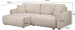 OTTO home Ecksofa »TILLIE L-Form, 229 cm - OTTO. Verlässliche Qualität.« Schlaffunktion (132/194), Bettkasten, Struktur-Bezug