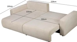 OTTO home Ecksofa »TILLIE L-Form, 229 cm - OTTO. Verlässliche Qualität.« Schlaffunktion (132/194), Bettkasten, Struktur-Bezug