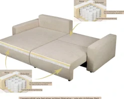 OTTO home Ecksofa »TILLIE L-Form, 229 cm - OTTO. Verlässliche Qualität.« Schlaffunktion (132/194), Bettkasten, Struktur-Bezug